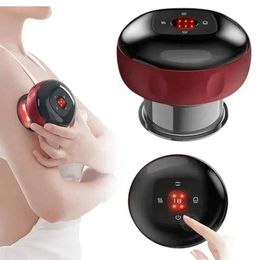 Home Beauty Instrument FODRK Massage Body Schrapen Smart elektrisch vacuüm Cupping Verwarming Zuing Cup Apparaat Back Neck Massger Q240508