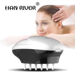 Home Beauty Instrument Hanriver ABS de haute qualité + masseur de tête TPE Mini l'équipement du cerveau multi-fonctionnalien électrique Massage Masage Massage Q240508