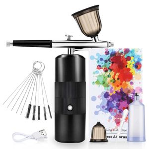 Instrument de beauté à la maison nano brouillard bisinage mini kit compresseur d'air pistolet à peinture de peinture pour le nail art gâteau artisanal Q240507