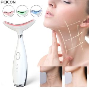 Accueil Beauté Instrument Cou Visage Lifting Masseur Rides Double Menton Remover LED P sur Thérapie EMS Peau Serrer Anti Dispositif 230701