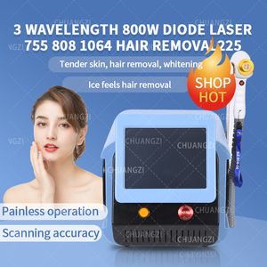 Home Beauty Instrument Nieuw ontwerp draagbaar 808 laser Haar diode Lasermachine 3 Wave 755 808 1064 Diode Laser Hair Hair Removal Equip