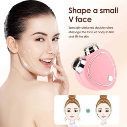 Home Beauty Instrument Portable EMS FACIAL Micro Current Beauty Instrument pour utiliser un masseur à double rouleau pour améliorer la perte de poids et réduire l'œdème Q240508