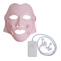Accueil Instrument de beauté Masque facial en silicone Électrique EMS Masseur de visage Thérapie Anti-rides Aimant Massage Lifting du visage SPA Masque de soins de la peau