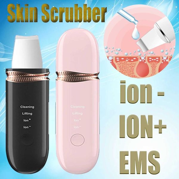 Home Beauty Instrument Skin Scurporber Electric Ultrasonic Facial Cleaning Nettoyhead Peleling Phel Spatula Beauty Tool Q240507