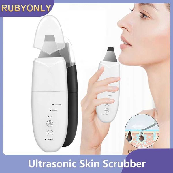 Home Beauty Instrument Ultrasonic Skin Scurpor Masser facial Masseur de retrait noir Netter Cleaner Care Deep Care acoustique Wave Peeling Equipment Q240508