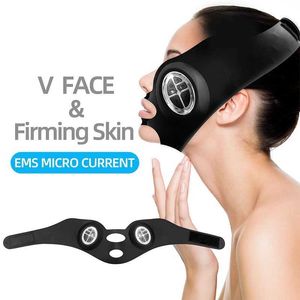 Instrument de beauté à domicile Masque facial minceur en forme de V EMS Micro Current Masger Equipment Machine Chin de soulève Instrument de peau ferme Q240507