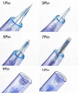 PMU Dermapen Naald Cartridges Set - Precisie Naalden voor Thuis Schoonheid Permanente Make-up MTS - 1RL, 3RL, 5RL, 7M, 9M, 12M, 24M, 36M, 42N2 Tips