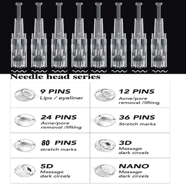 DermaStamp Hair Growth Set: Nano Needles, PMU MTS, 9 tamaños de puntas