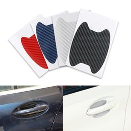 Accueil porte de voiture autocollant d'étanchéité externe en fibre de carbone couverture résistante aux rayures film de protection de poignée automatique accessoires de style extérieur LK361