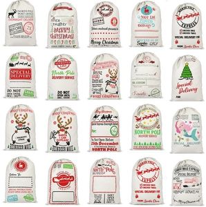 Home Kerstcadeau tassen linnen doek tas 39 stijlen 48 * 64cm Santa Sack Drawstring tas zc540