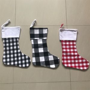 Accueil Noël Plaid Imprimer Bas Chaussettes Bonbons Cadeau Sac Arbres De Noël Suspendus Ornement Nouvel An Arbre De Noël Décor ZC391