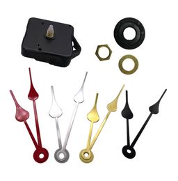 Home Clocks Diy Quartz Clock Beweging Kit Zwarte klokaccessoires Spindelmechanisme Reparatie met handsets aslengte 13 GH13978052