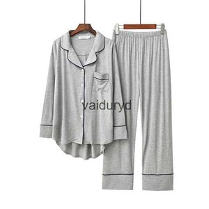 home Clothing 2 pièces pyjama ensembles femmes à manches longues solide Modal en vrac respirant doux dame costume femmes Style coréen maison vêtements confortablevaiduryd