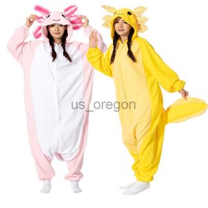 Startseite Kleidung Erwachsene Halloween Onesie Cartoon Axolotl Pyjamas Für Frauen Tier Kigurumi Pyjamas Homewear Cosplay Party Kostüm x0902