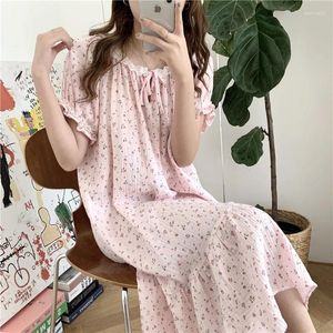 Vêtements à la maison Alien Kitty Romance Florals Sweet doux été 2024 Imprimé toutes les manches courtes robes de pyjamas de nuit en vrac