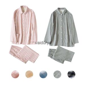 Vêtements de maison pyjama imprimé à carreaux, ensemble de Couple pour hommes et femmes, Double fil, confortable et doux, service à domicile