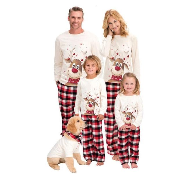 Vêtements pour la maison Noël Famille Correspondant Pyjamas Ensemble Cerf Adulte Enfant Tenue Vêtements TopPants Noël Vêtements De Nuit Pjs Plus Taille 221202