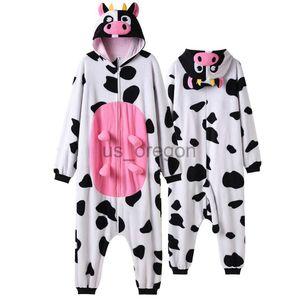 thuiskleding Koe Kigurumis Anime Onesies Dames Heren Overalls Grappig Schattig Pak Voor Volwassen Winter Pyjama Festival Outfit Dierenkostuums Jumpsuit x0902