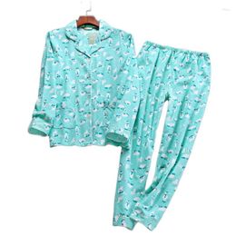 Huiskleding schattige cartoon katoen pyjama's vrouwen pyjama sets herfst ijsbeer borsthalde pak slaapkleding pijama's mujer mujer