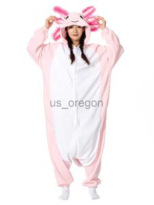 Vêtements pour la maison ELEIMOS Halloween Onesie Rose Axolotl pour femmes hommes adultes animaux Kigurumis pyjamas dessin animé pyjama homewear cosplay costume x0902