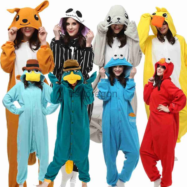 Ropa para el hogar Favofans Animal Kigurumi Adultos Canguro Pato Onesies Pijamas Disfraces de Halloween Cosplay Mono Regalo de Navidad XXL x0902