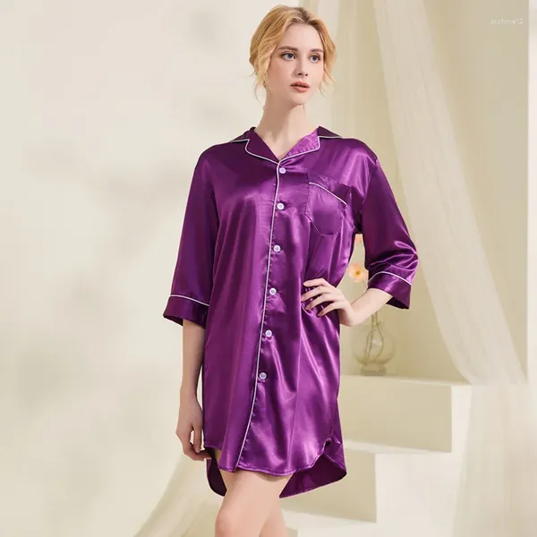 Ropa en el hogar Pajama de seda de hielo Pajamas para mujeres de tamaño grande Camisa ultra delgada Sense Vestido Sexy Nightdress