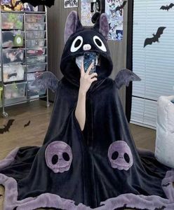 Ropa en el hogar Kawaii Cartoon Bat Y2k Plush Anime Sleepwear Disfraz de Halloween para adultos Pajamas de invierno Madera Cabo 128528560