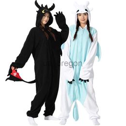 Thuis Kleding Kigurumi Onesie Cartoon Tothless Pamas voor Volwassen Vrouwen Mannen Animal Pyjama Homewear Halloween Cosplay Party Kostuum L23117