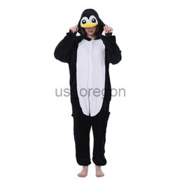 Thuiskleding Kigurumi Penguin Kostuum Kids Pyjama volwassen dieren Oesie vrouwen mannen HUWNED KEGURUMI SLAPWEAR FLANCEL PIJAMAS X0902
