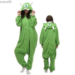 Vêtements à domicile Mike Monsters Anise Kigurumi Pyjama dessin animé pour femmes Animaux adultes Halloween Pyjamas Costumes de la famille Costumes de rôle Costumesl2403