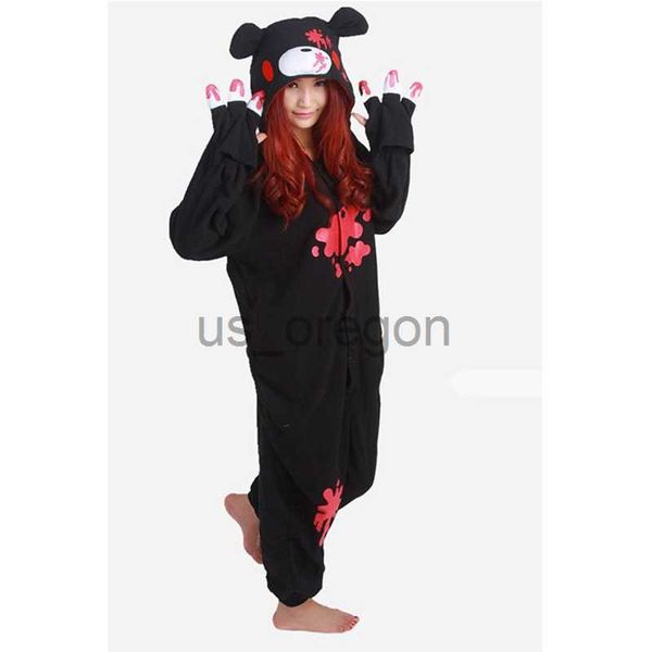 Ropa para el hogar Nuevo Negro Rosa Sombrío Sangre Oso Cosplay Traje Fleece Animal Onesies Pijamas Adulto Cosplay Traje Pijamas Ropa de dormir Venta al por mayor x0902