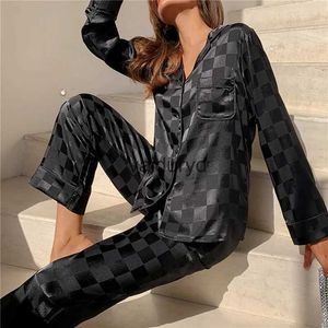 Home Clothing Ensembles de pyjamas de haute qualité léger luxe soie femmes pyjama printemps automne à manches longues Cardigan ensemble mode glace maison vêtementsvaiduryd