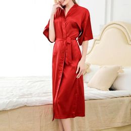 Accueil Vêtements Roben Bademantel Satin Seide Pyjama Damen Hochzeit Kurzarm Lang perdre nachhemd desous