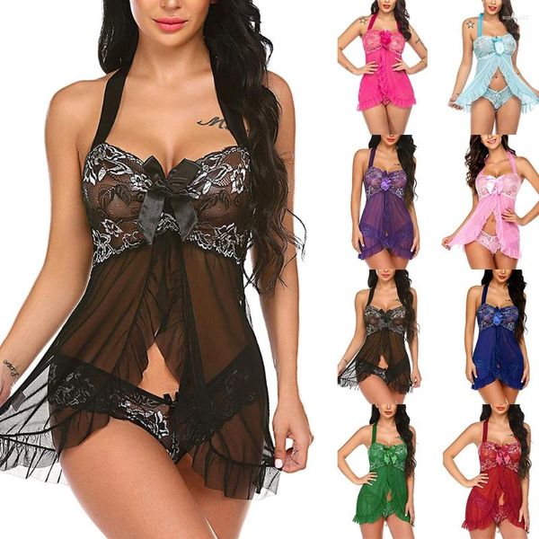 Vêtements à la maison Sexy Womens en dentelle lingerie nightss string babydoll Ladies Nightwearwear Sleepddy Bathrobes