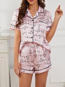 Vêtements maison Silk Satin Pyjamas pour femmes ensemble