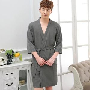 Accueil Vêtements Vêtements de nuit Dressing Hommes Gaufre Robe d'été Demoiselle d'honneur Robe d'eau Serviette Femmes Spa Sucer Sexy Peignoir El Plus Taille de bain