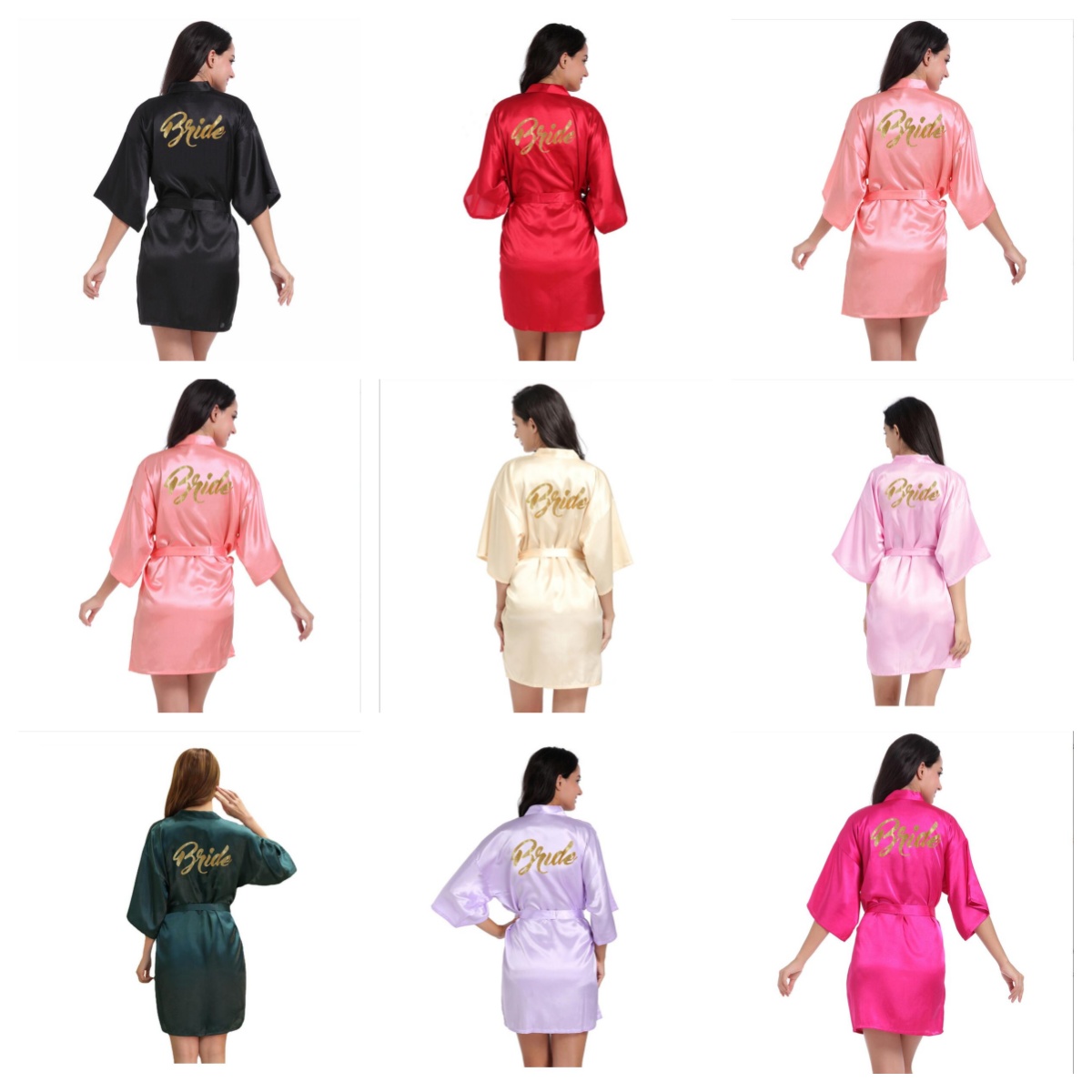 Home Kleidung Sorority Fraternity Lose Seidenbademantel Spitze Satin Brautkleidung Robe 210901 Drop Delivery Garden Wear Dh2Lr