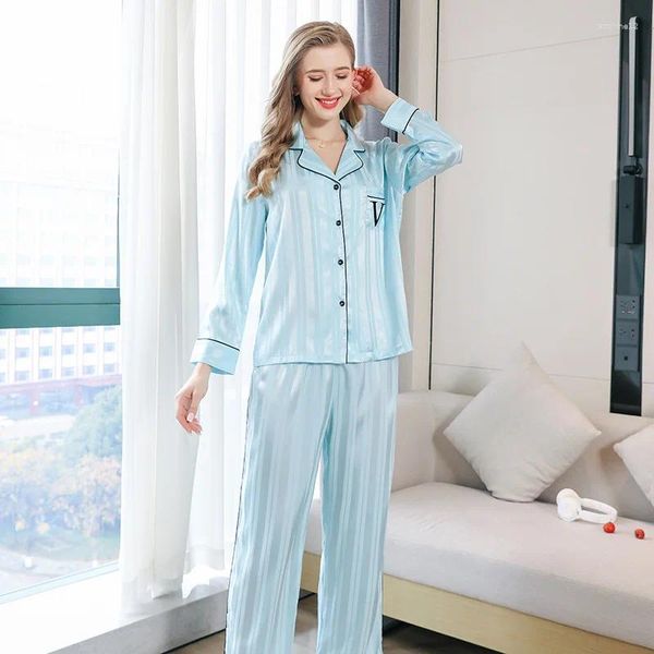 Ropa en el hogar Primavera / Summer Shreds Big V pantalones de manga larga Damas de pijama de pijama