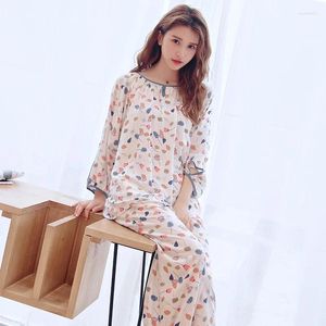 Accueil Vêtements Spring Femmes Pyjamas Coton Thin Long Tops Ensemble féminin ensembles Night Sleepwear Clothes Mesdames