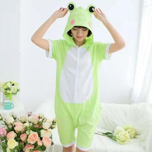 Vêtements à la maison Summer Summer Sleeve Frog Carton Velles de sommeil Femmes hommes Plus taille Coton Pyjamas Nightwear Beau couple Porte Cosplay Costume