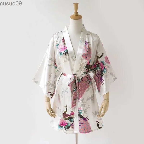 Vêtements à la maison Summer blancs femmes artificiels soie kimono robe de salle de bain sexy mini robe de mariée robe de mariée salon maison