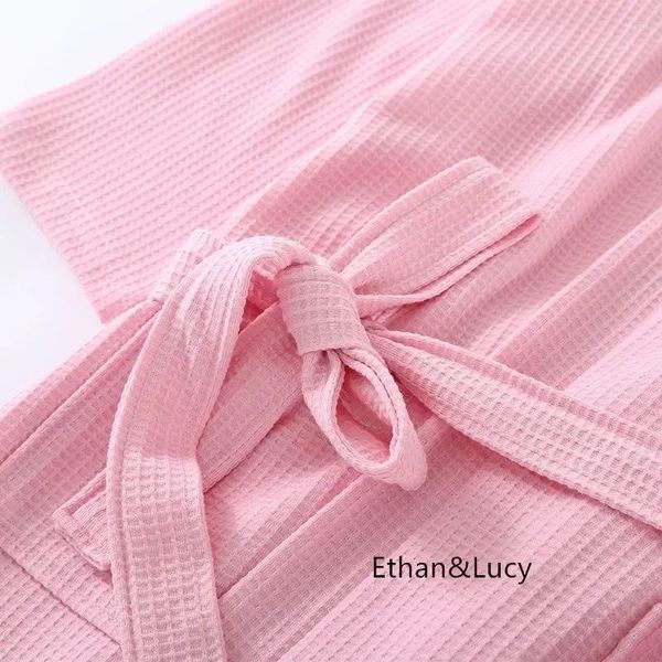 Vêtements à domicile mince chemise de nuit (neuf gaufres court pour le service de peignoir El Sleeves) Coton Femmes Souces d'été Robes