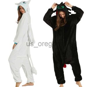 home clothing Toothless Dragon White Black Onesie Adult Unisex Flannel Pajama Anime Cosplay Costume Train Your Night Fury Sleepwear E46762AC x0902