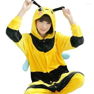 Home kleding unisex volwassen gele bijen onesie dieren cosplay kostuum één stuk pyjama's kigurumi cartoon drama's rekwisieten