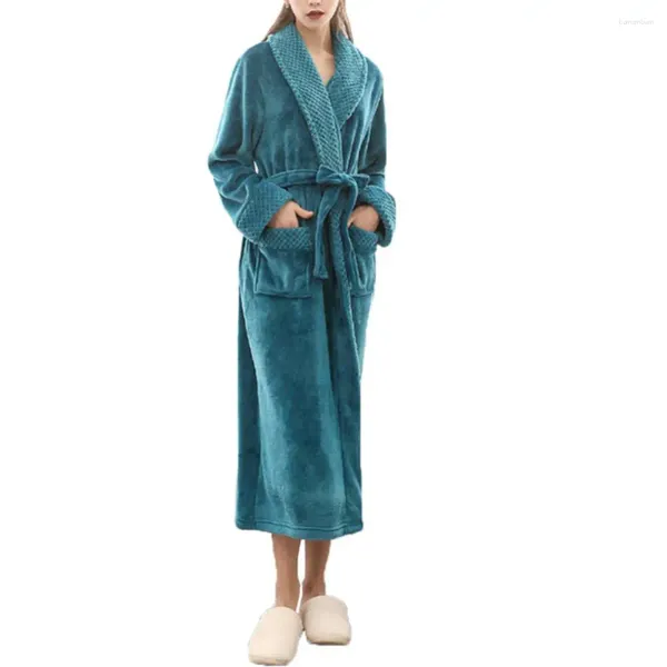 Ropa casera para mujeres franela bañera de franela de invierno túnica casual túnica sleepwear sleepwear de manga larga barra de baño macho bañero ropa de camisón