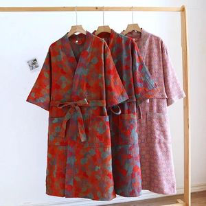 Thuiskleding dames lente zomer katoen retro Chinese stijl kimono gewaden vrouwen halve mouw nachthemd comfortabele badjas
