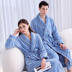 Accueil Vêtements Femmes hiver Extra Long Warm Flannel Paintes de flanelle plus taille Lovers Coral Coral Fleece Bath Robes