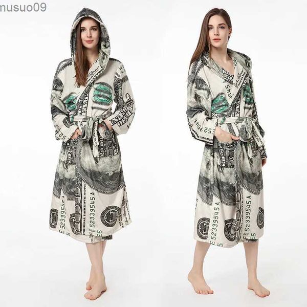 Vêtements à la maison Robe de longueur pour femmes avec design USD pour l'hiver en flanelle chaude pyjamas pyjamas pour femmes habilles maison robes de floral2403