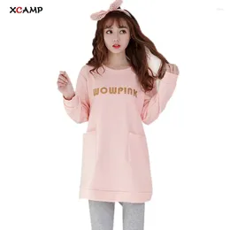 Ropa para el hogar Xcamp Cotton Homewear Nightgown para mujeres M-XXL Pajamas impresas Autumn and Winter