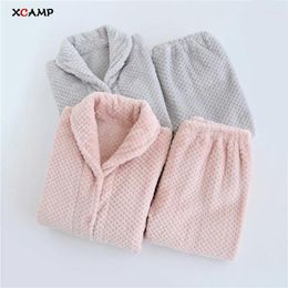 Thuiskleding Xcamp paar pyjama's herfst en winter slaapkleding voor vrouwen warme nachtkleding sets twee stukken ondergoed